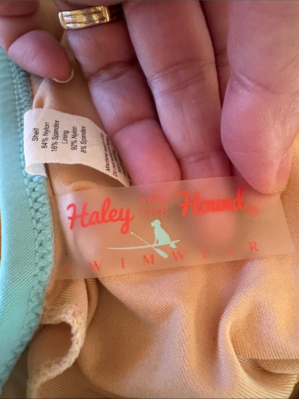 Tie-Halter One-Piece Swimsuit in Light Aqua with Ruching - Picture 3 of 7